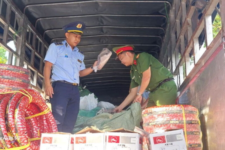 Tạm giữ trên 4.000 sản phẩm không rõ nguồn gốc vận chuyển trên phương tiện lưu thông qua Gia Lai
