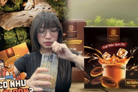Pha 4 gói cà phê Laura của Nhật Kim Anh nhưng chả thấy linh chi hay đông trùng