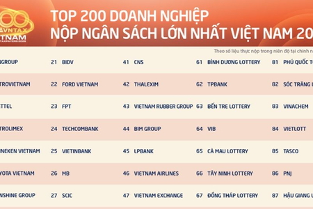 200 doanh nghiệp nộp ngân sách lớn nhất Việt Nam đóng góp kỷ lục gần 1 triệu tỷ đồng cho Nhà nước