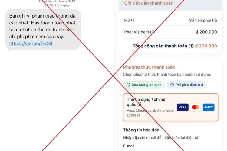 Cảnh báo thủ đoạn giả danh cơ quan công an gửi tin nhắn 'phạt nguội' để lừa đảo