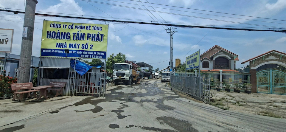 Cần Thơ: Người dân phản ánh bất thường tại trạm trộn bê tông Hoàng Tấn Phát ở xã Vĩnh Thạnh
