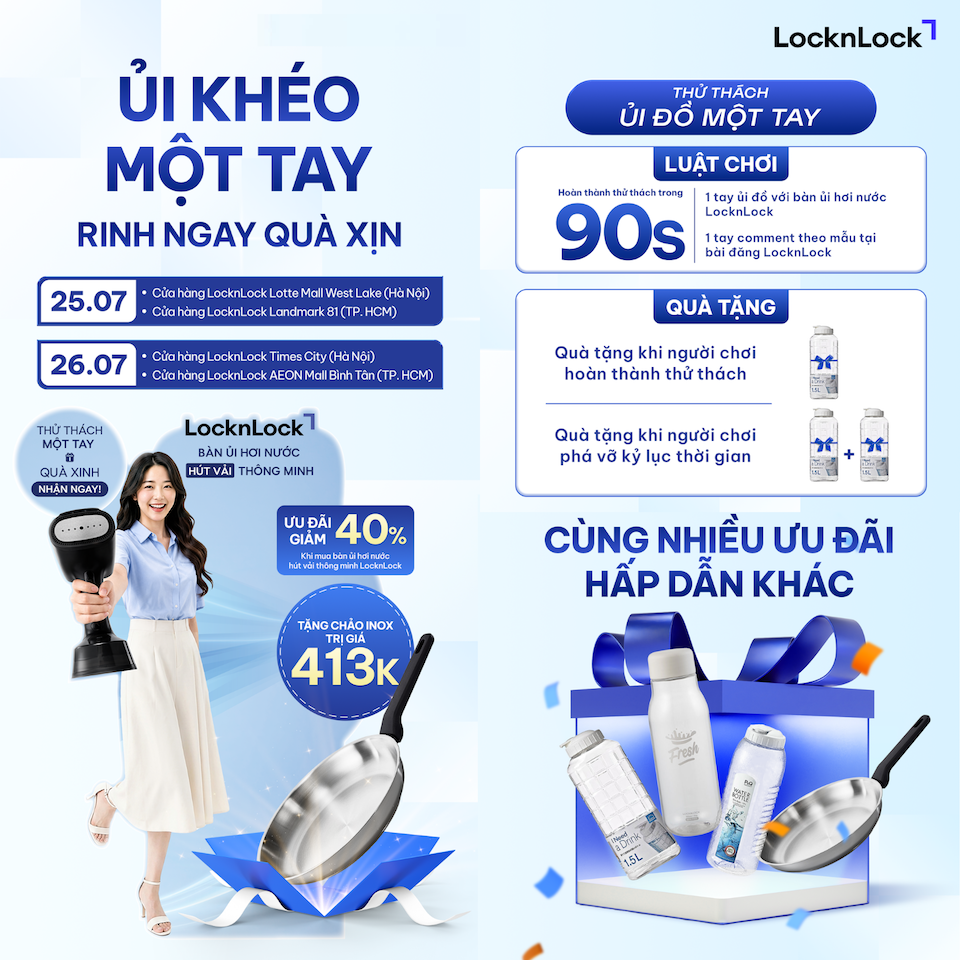 Săn bàn ủi thông minh LocknLock mới, giảm đến 40% cuối tuần này