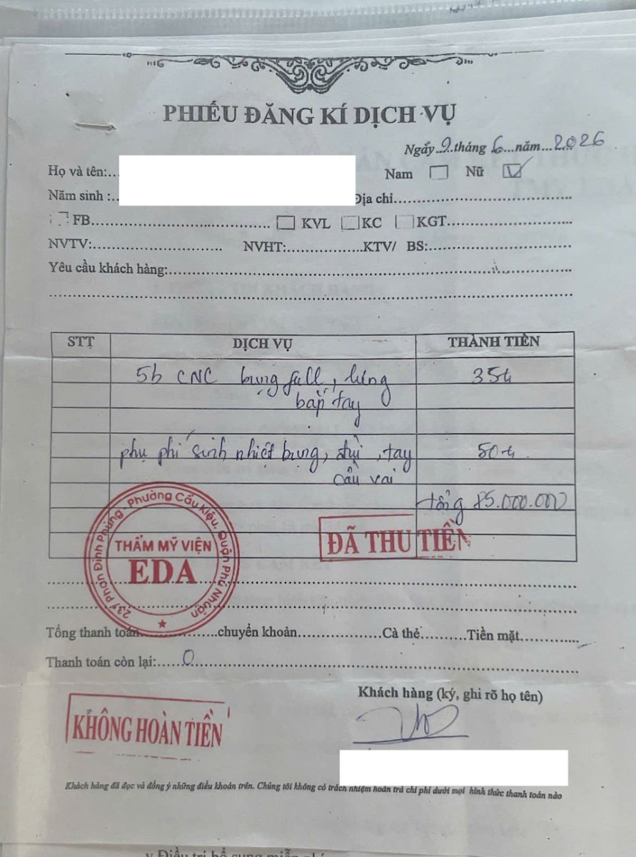 TP.HCM: Sở Y tế vào cuộc xác minh vụ khách hàng tố Viện thẩm mỹ EDA có dấu hiệu lừa đảo