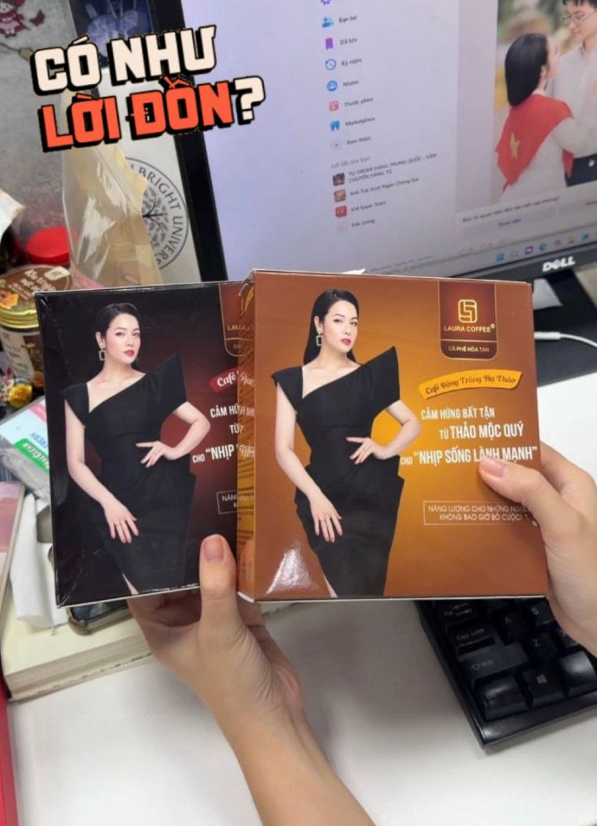 Pha 4 gói cà phê Laura của Nhật Kim Anh nhưng chả thấy linh chi hay đông trùng