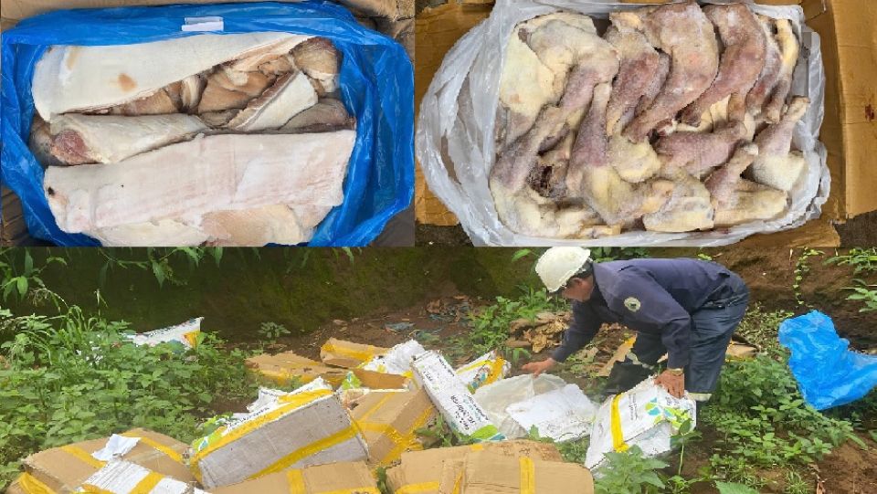 Gia Lai: Xử lý và tiêu hủy gần 1 tấn thịt heo, đùi gà đông lạnh không rõ nguồn gốc