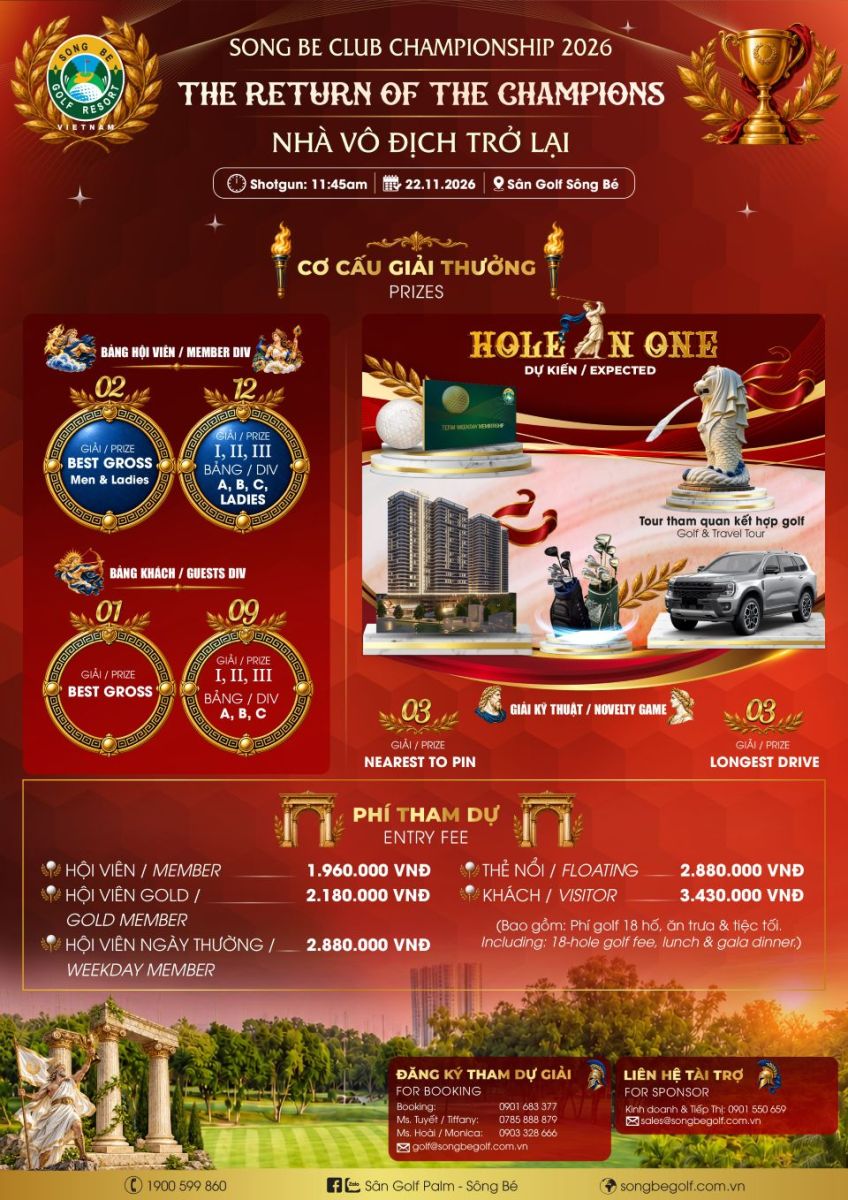Song Be Club Championship 2026: Nhà vô địch trở lại - Khẳng định bản lĩnh, chinh phục vinh quang