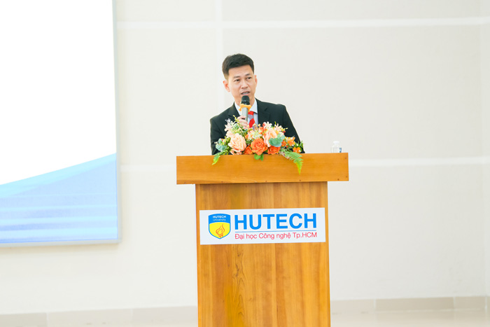 PGS. TS. Nguyễn Thanh Phương - Phó Hiệu trưởng ĐH Công nghệ TP. HCM phát biểu tại Ngày hội Triển lãm công nghệ và Tuyển dụng khối ngành Thú y - Chăn nuôi năm 2023