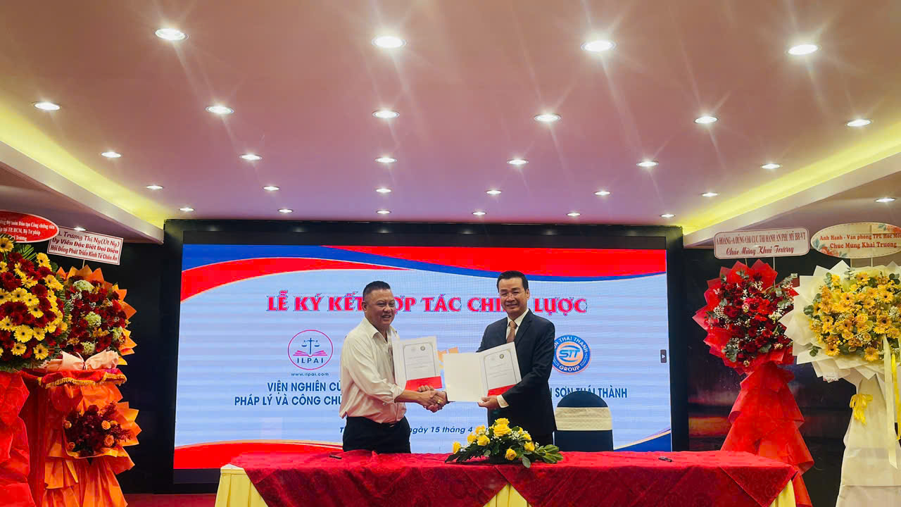 Ông Thái Ngọc Sơn - Viện Trưởng Viện Nghiên cứu Pháp lý & Công chúng ILPAI phát biểu tại buổi Lễ.